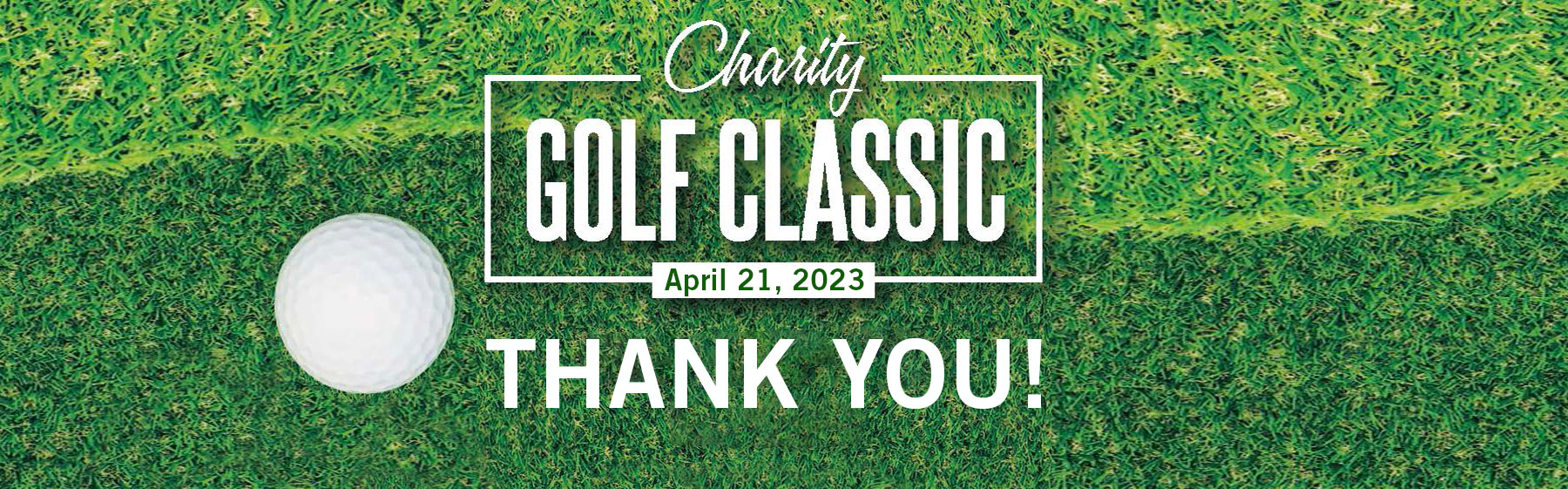 Golf Classic 2023 Text Banner with grass background